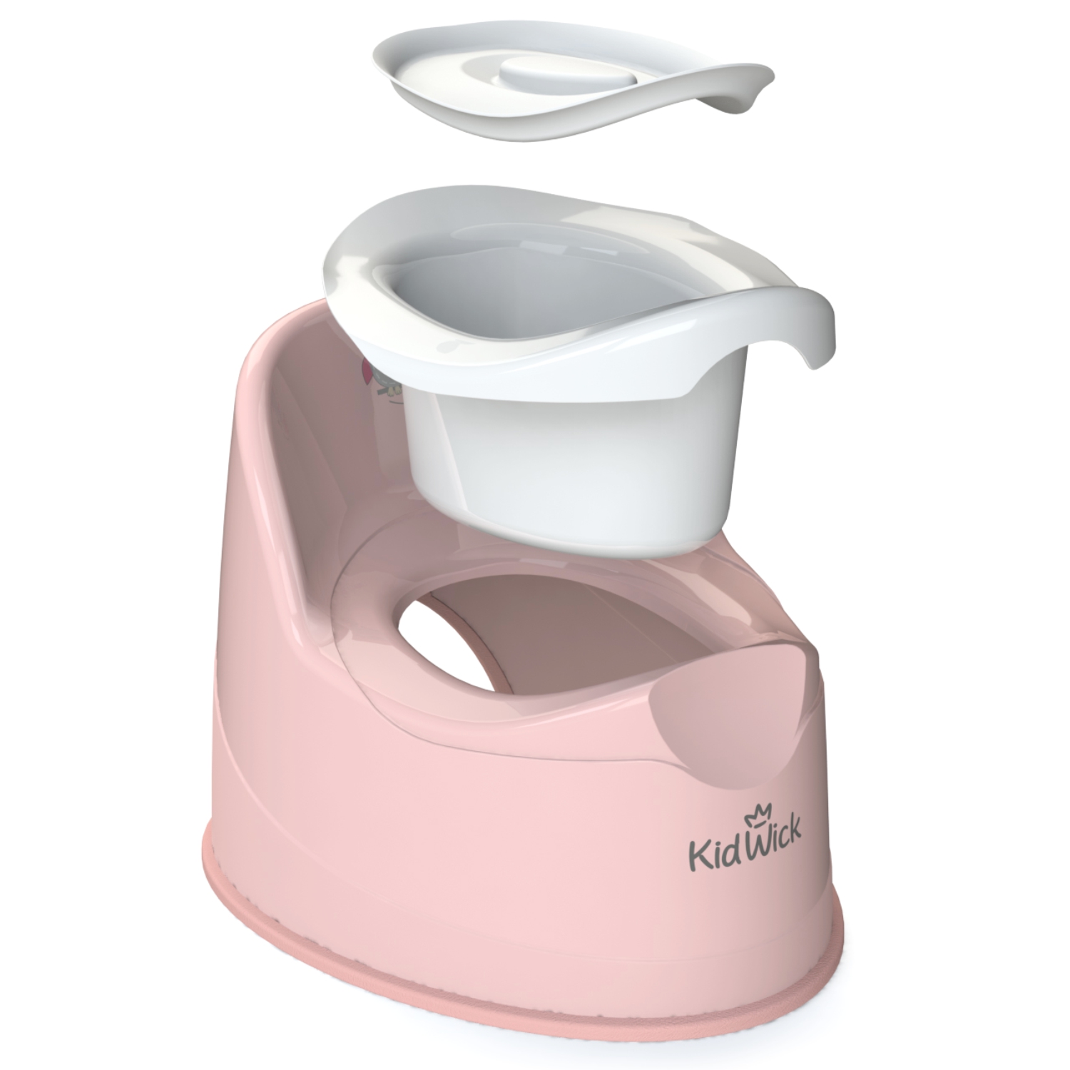 Горшок туалетный KidWick Гигант с крышкой Розовый-Темно-розовый - фото 2