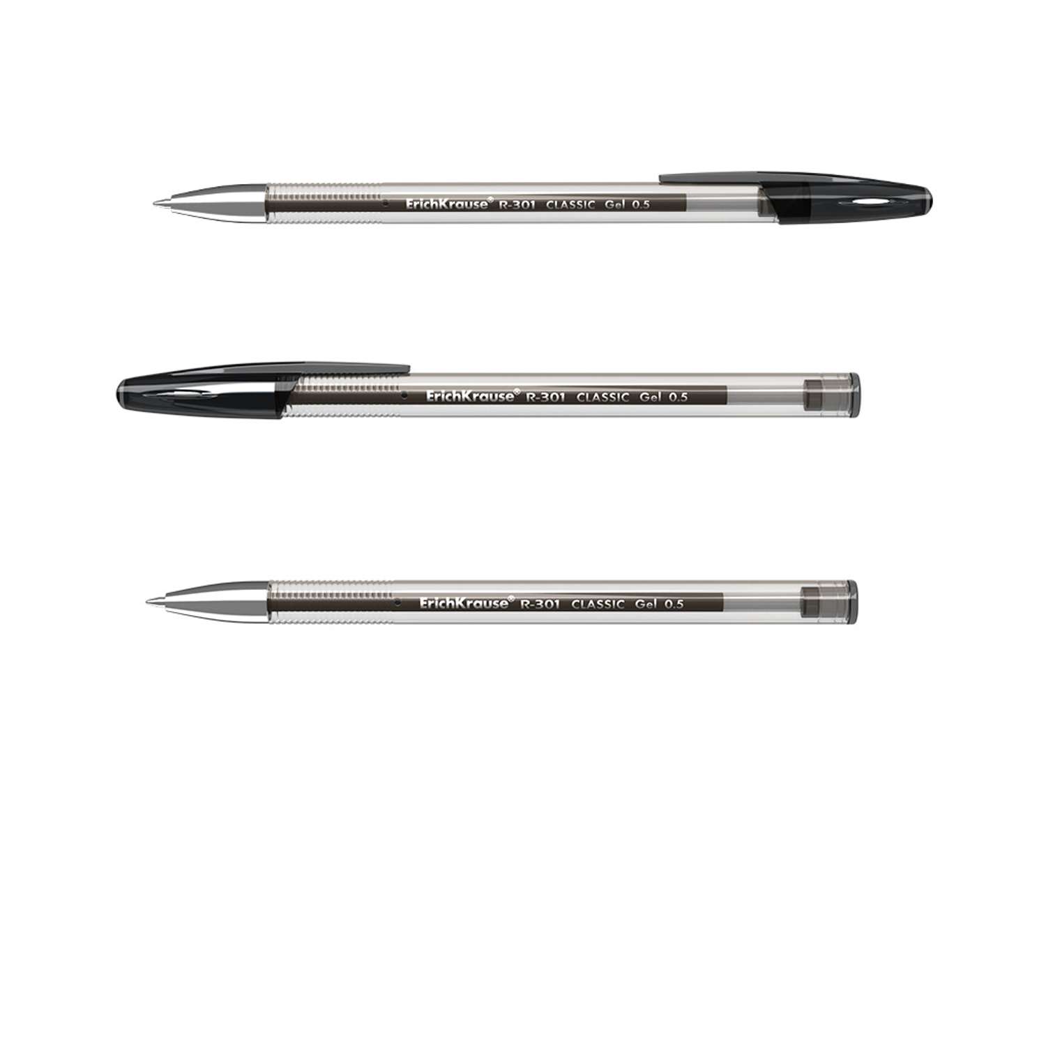 Ручка гелевая ErichKrause R 301 Classic Gel Stick черный 12 шт - фото 2