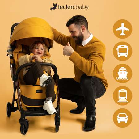 Коляска прогулочная детская Leclerc Influencer Air Golden Mustard