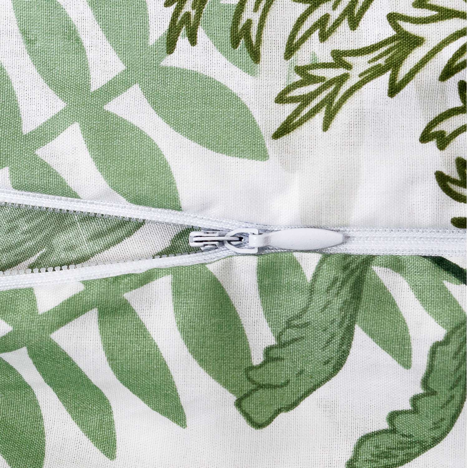 Наволочка к подушке для беременных Amarobaby Mild design edition Зеленые листья Белый-Зеленый - фото 5