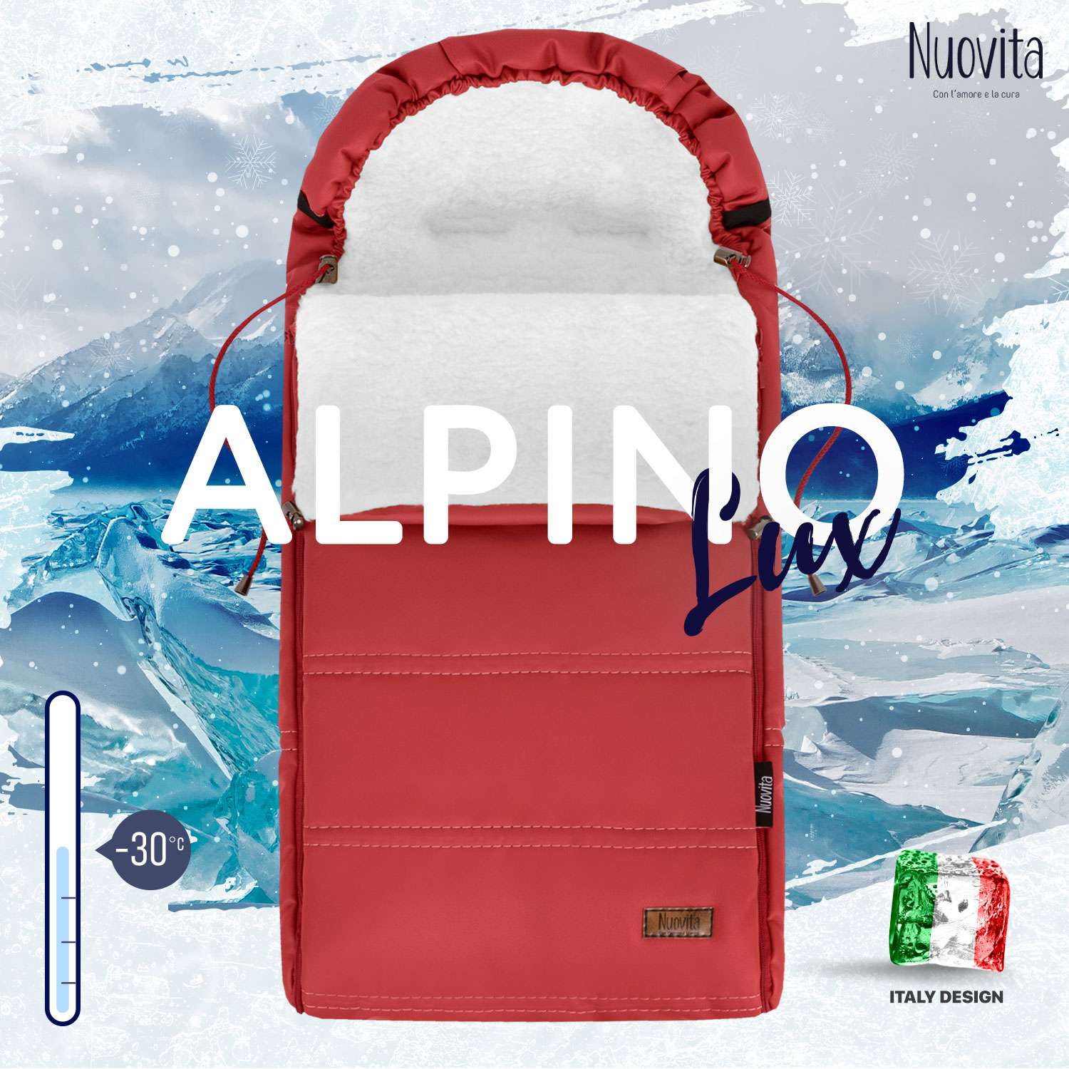 Конверт в коляску Nuovita Alpino Lux Bianco Красный - фото 4