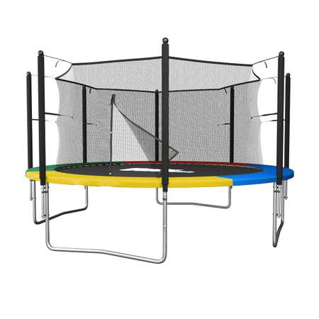 Батут каркасный Simple 12 ft UNIX line Color с внутренней защитной сеткой общий диаметр 366 см до 150 кг