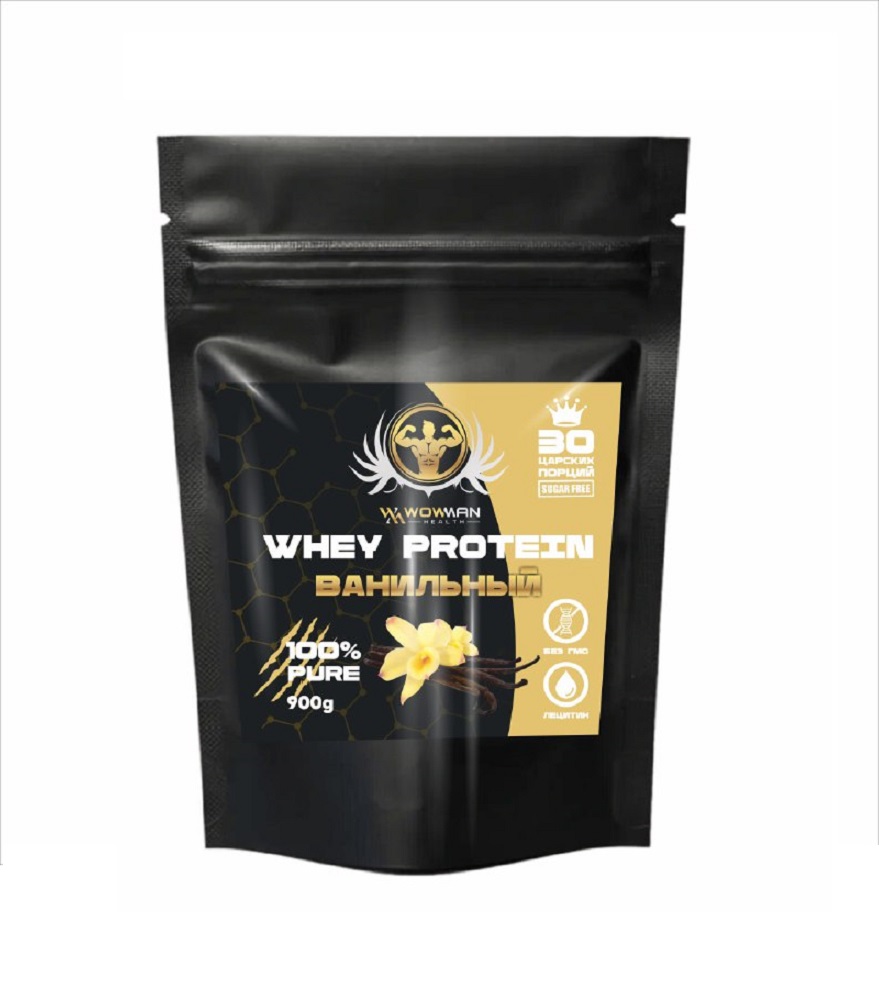 Протеин WowMan Whey Protein сывороточный коктейль похудение мышцы 900гр вкус ваниль - фото 5