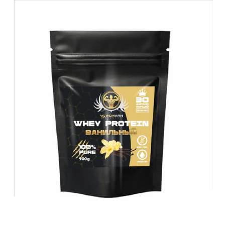 Протеин WowMan WMNN1029  Whey Protein сывороточный коктейль для похудения и мышц 900 гр со вкусом ванили