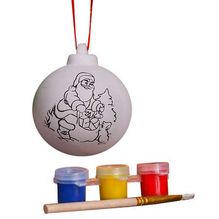 Набор для творчества Школа Талантов Новогодний шар под раскраску Дед мороз с подарками