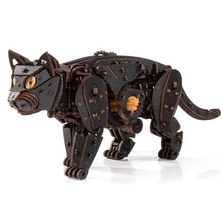 Деревянный конструктор Eco Wood Art механический Черный Кот
