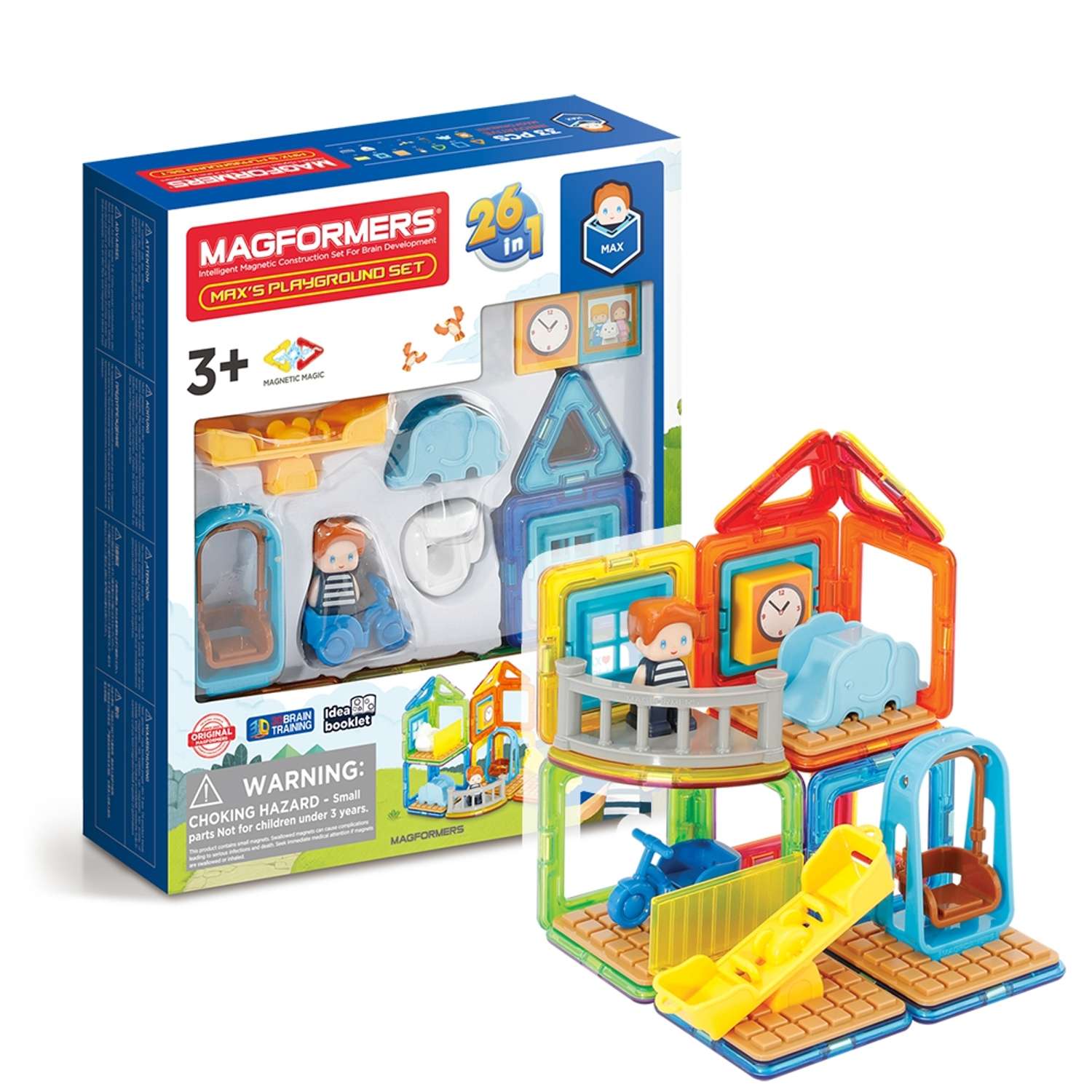 Магнитный конструктор MAGFORMERS Maxs Playground Set 33 детали - фото 1