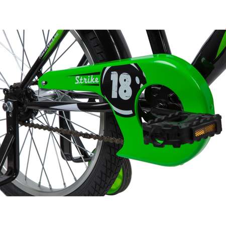 Велосипед 18 черно-зеленый. NOVATRACK STRIKE