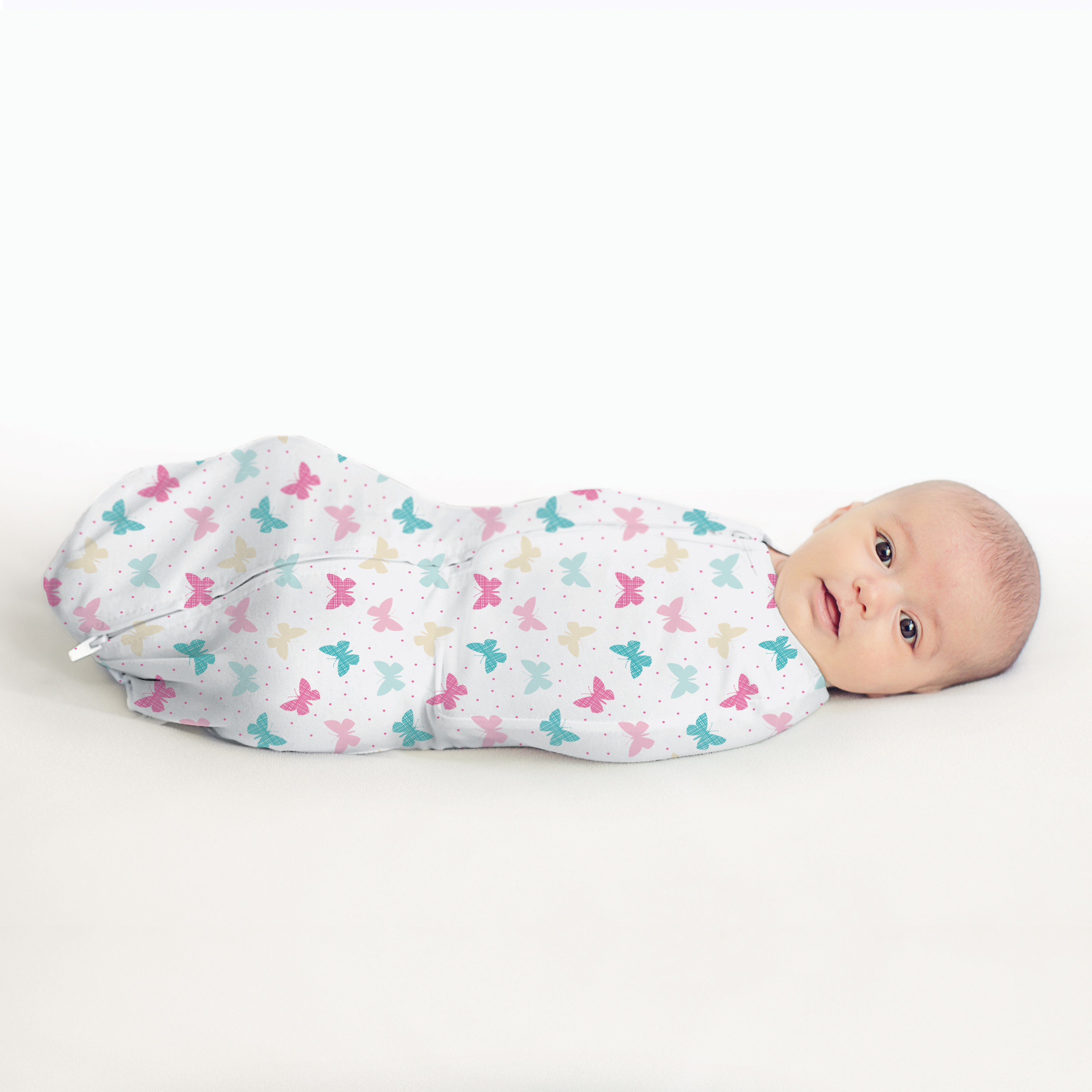 Конверт для пеленания Summer Infant SwaddleMePod Бабочки на молнии 2шт Розовый - фото 13