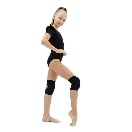 Наколенники Grace Dance для гимнастики и танцев с уплотнителем. размер M 11-14 лет. цвет чёрный