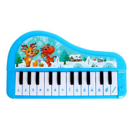 Музыкальное пианино Zabiaka «С Новым годом» цвет синий звук