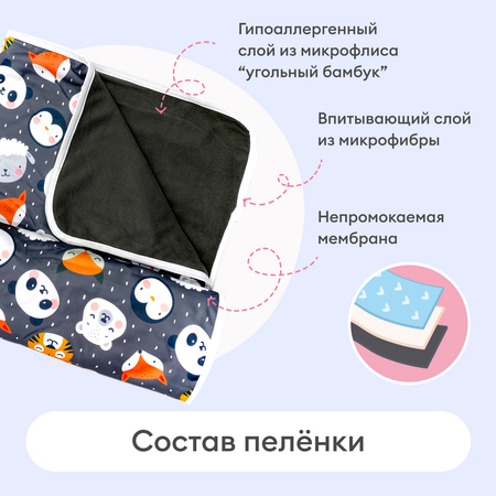 Впитывающая пеленка NappyClub многоразовая Кошки 73х80 см