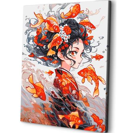Картина по номерам Art sensation холст на подрамнике 40х50 см Девушка анимэ