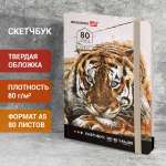 Блокнот-скетчбук Brauberg с белыми страницами для рисования эскизов 80 листов