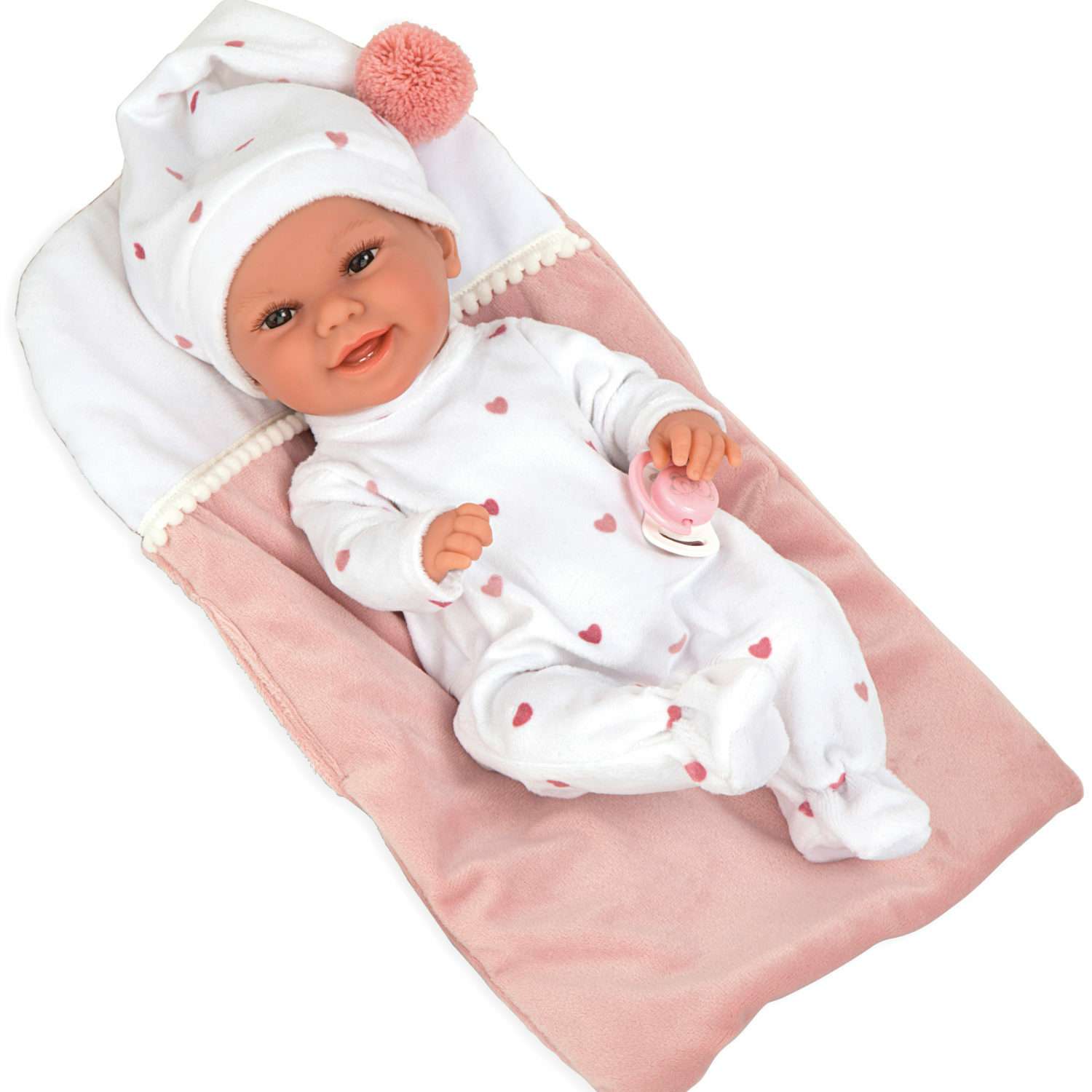 Кукла пупс Arias elegance реборн в белой одежде с соской и розовым одеялом 33 см Т24464 - фото 2