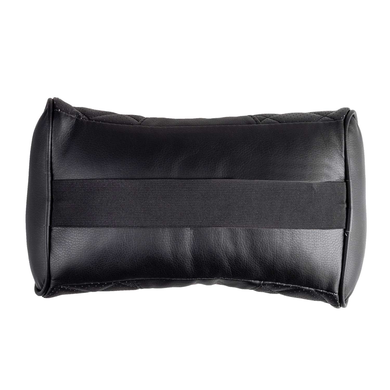 Подушка на подголовник SKYWAY 33х18 см кожа искусственная перфорированная черная (строчка черная) - фото 2