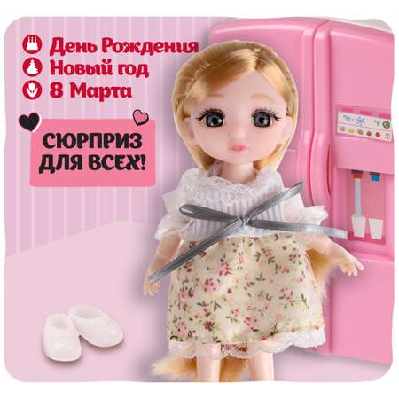 Кукла шарнирная 15 см 1TOY Alisa Kawaii кухня с аксессуарами