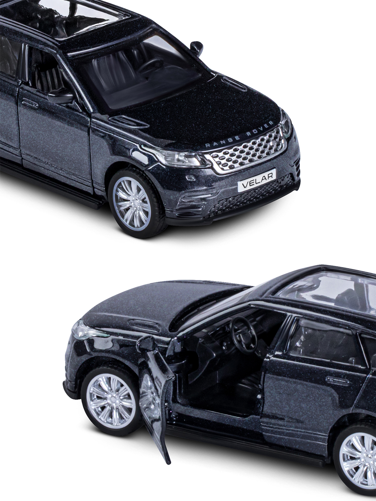 Внедорожник АВТОпанорама Land Rover Range Rover Velar 1:43 черный JB1200177 - фото 7