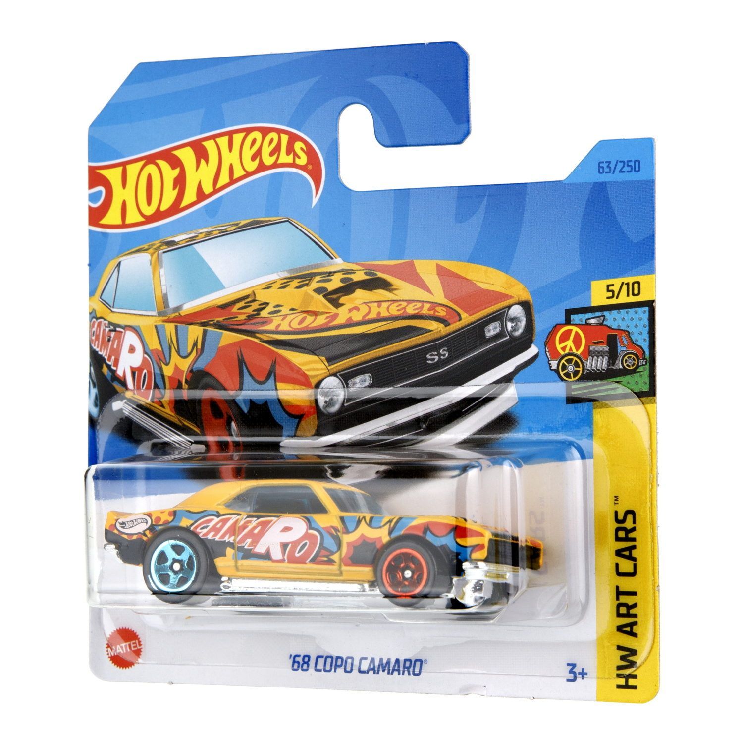 Машинка Hot Wheels 68 Copo Camaro серия hw art cars 62988 - фото 3