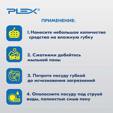 Средство для мытья посуды Plex с ароматом ЛИМОНА 500 мл дозатор