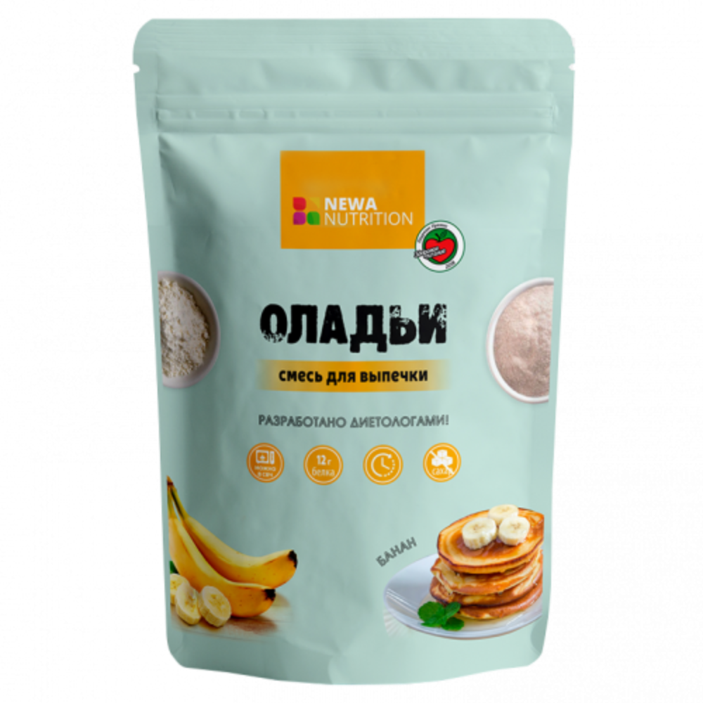 Смесь для выпечки Newa Nutrtition оладьи и блины со вкусом банана без сахара - фото 1