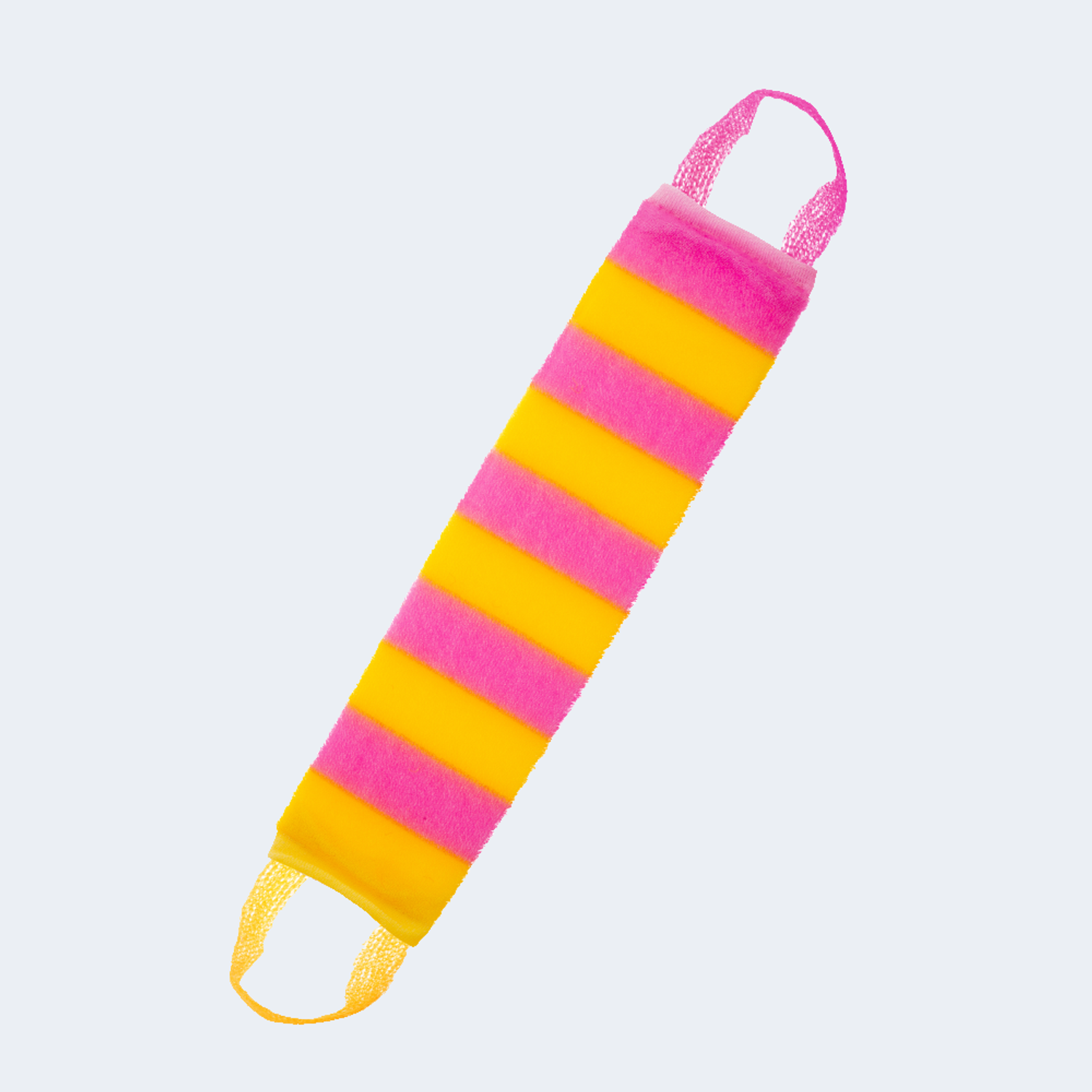 Мочалка удлиненная Мойдодыр массажная желто-розовая - фото 1