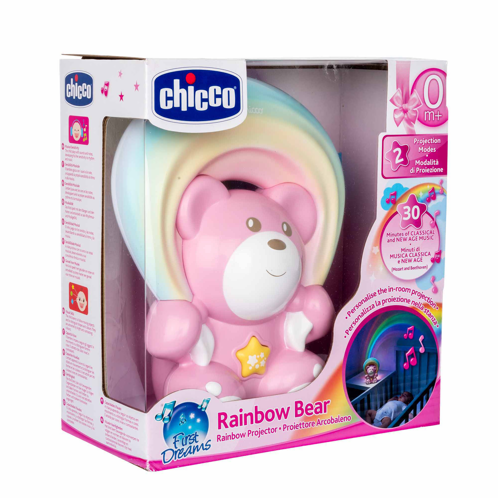 Проектор CHICCO Радужный ночник Мишка розовый - фото 8