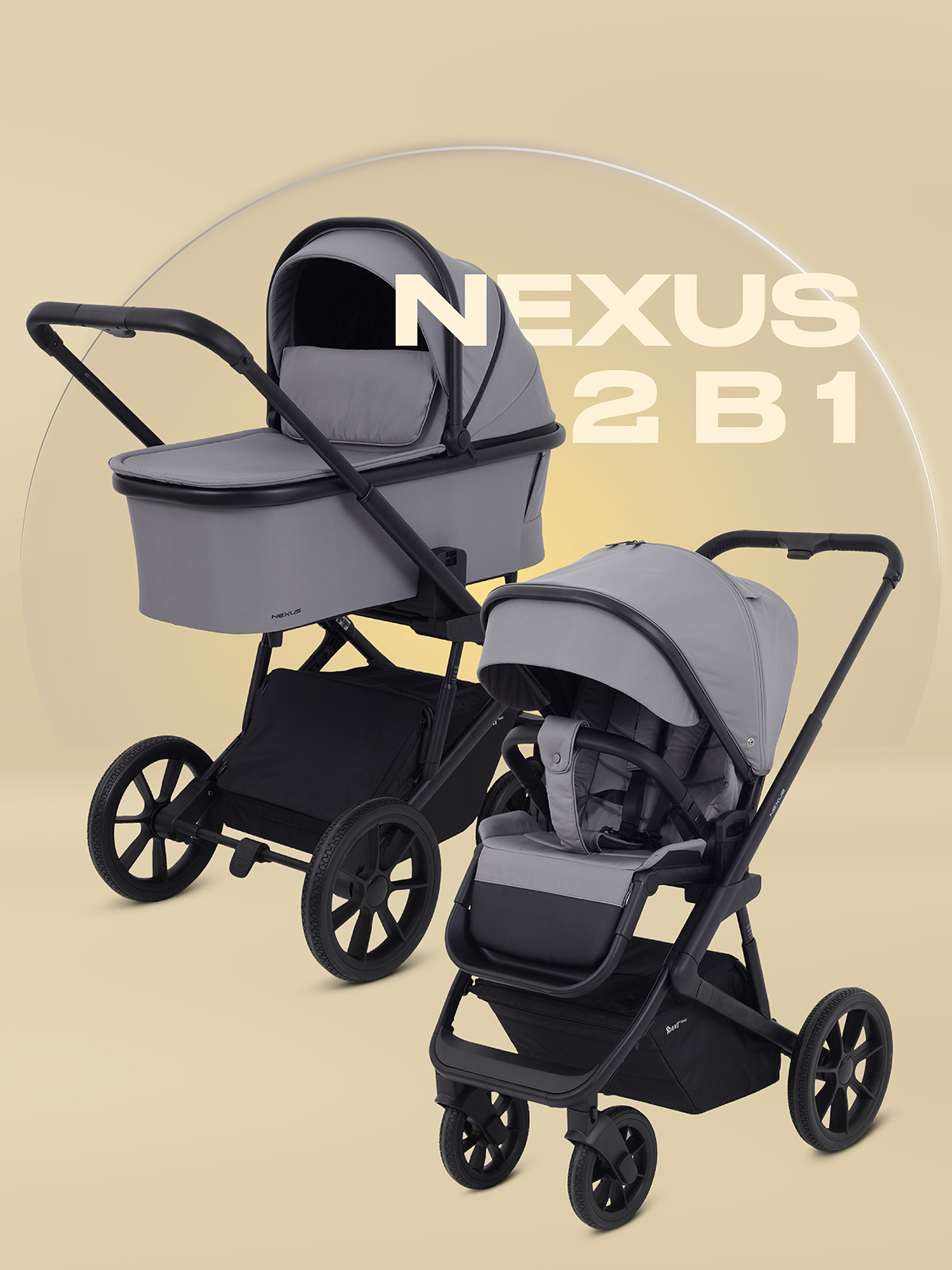 Коляска детская 2 в 1 Rant nexus 2 в 1 Grey 2025 - фото 1