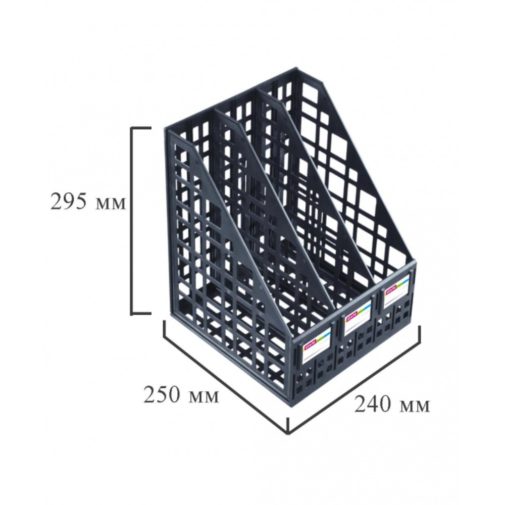 Лоток Attache для бумаг сборный вертикальный 3 отделения 240 мм черный 1 шт - фото 2