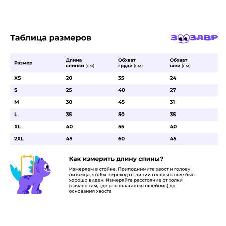 Комбинезон для собак и кошек Зоозавр