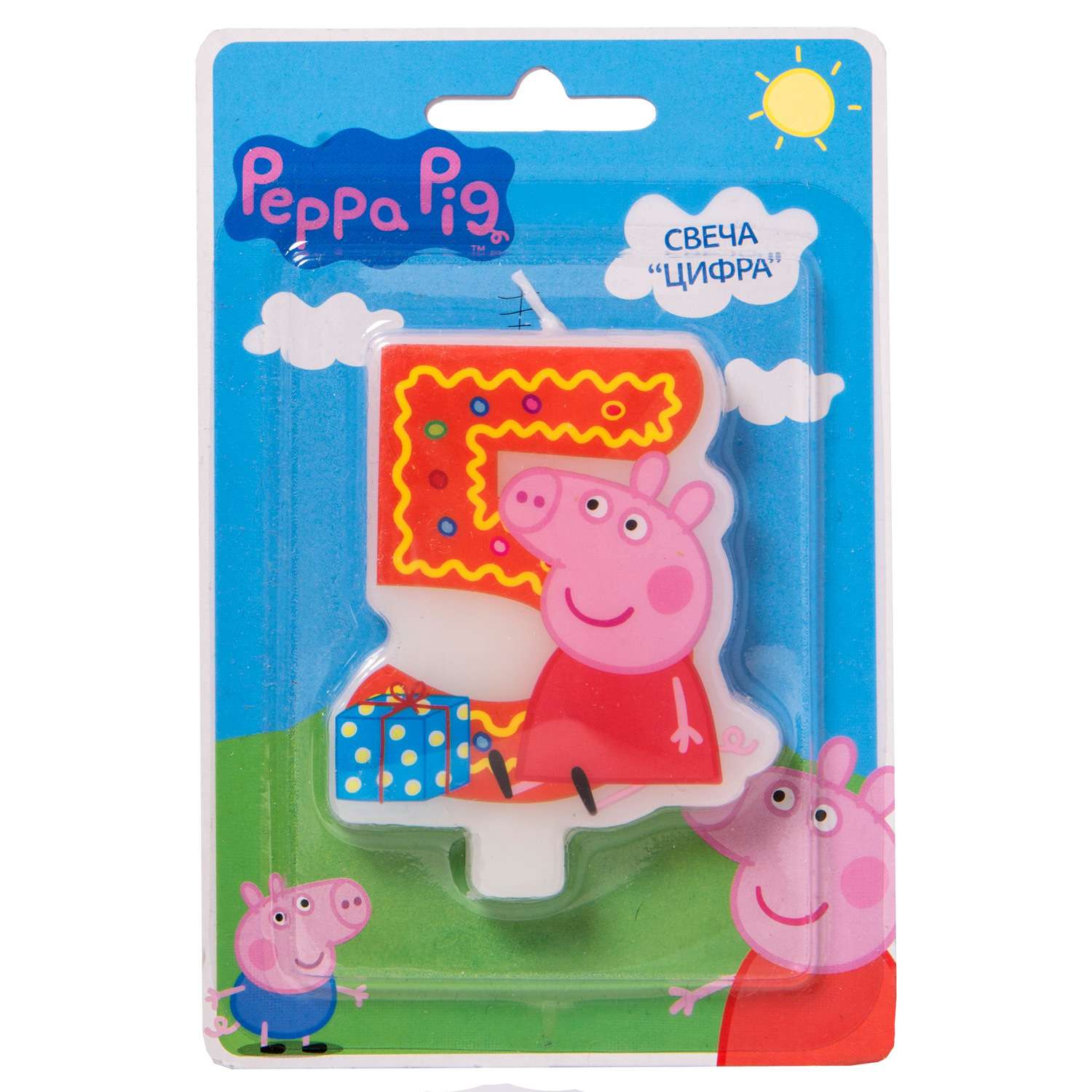 Фигурная свеча Росмэн Цифра 5 Peppa Pig - фото 2