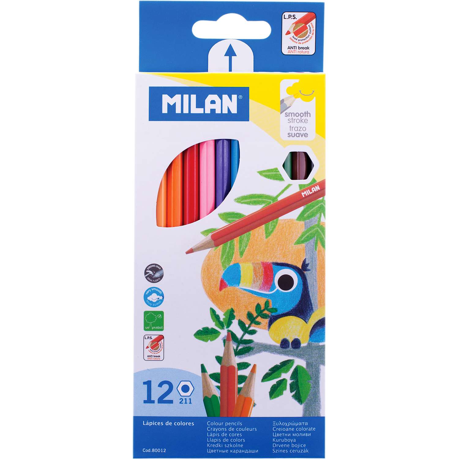 Цветные карандаши MILAN 211 12 цветов - фото 1
