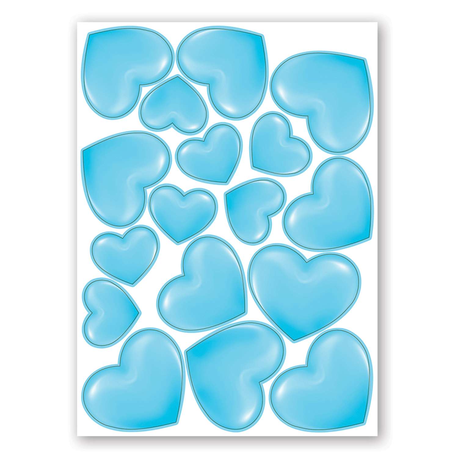 Наклейка оформительская Праздник Сердца голубые - фото 1