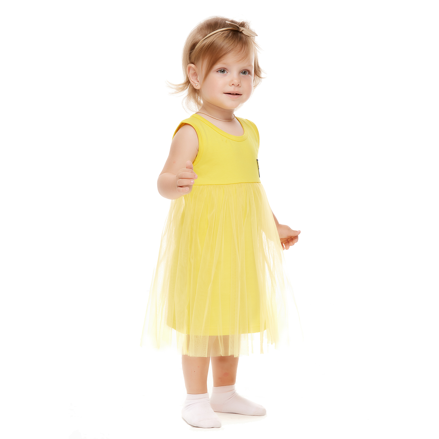 Платье Lucky Child 99-66к/0-2/желтый - фото 1