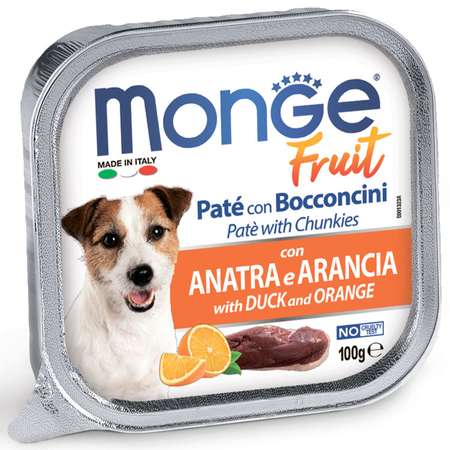 Корм для собак MONGE Dog Fruit утка с апельсином консервированный 100г