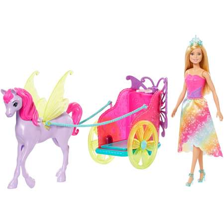Набор игровой Barbie Сказочный экипаж с единорогом GJK53