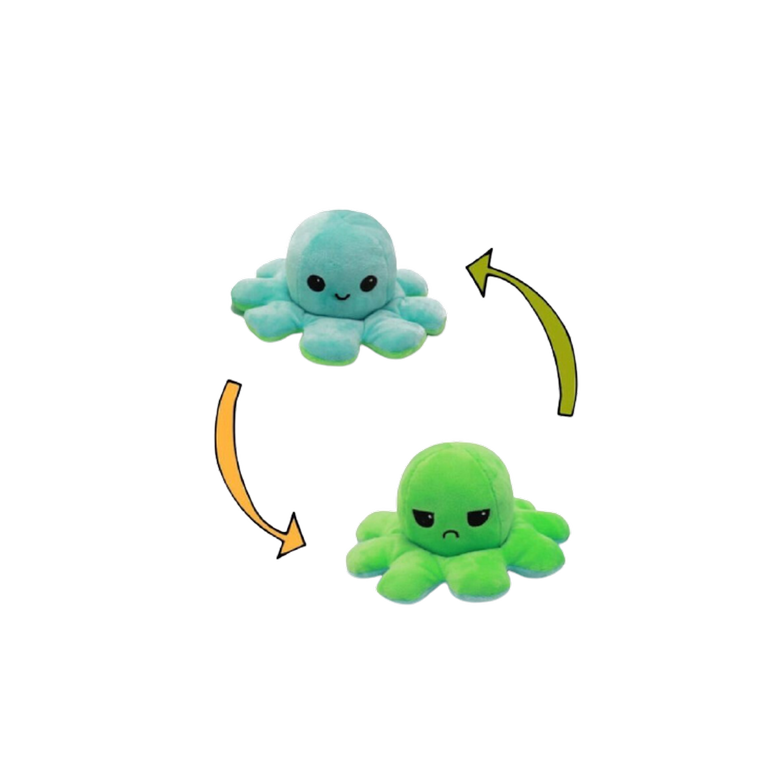 Игрушка мягкая Uniglodis вывернушка осьминожка зеленый/голубой - фото 3