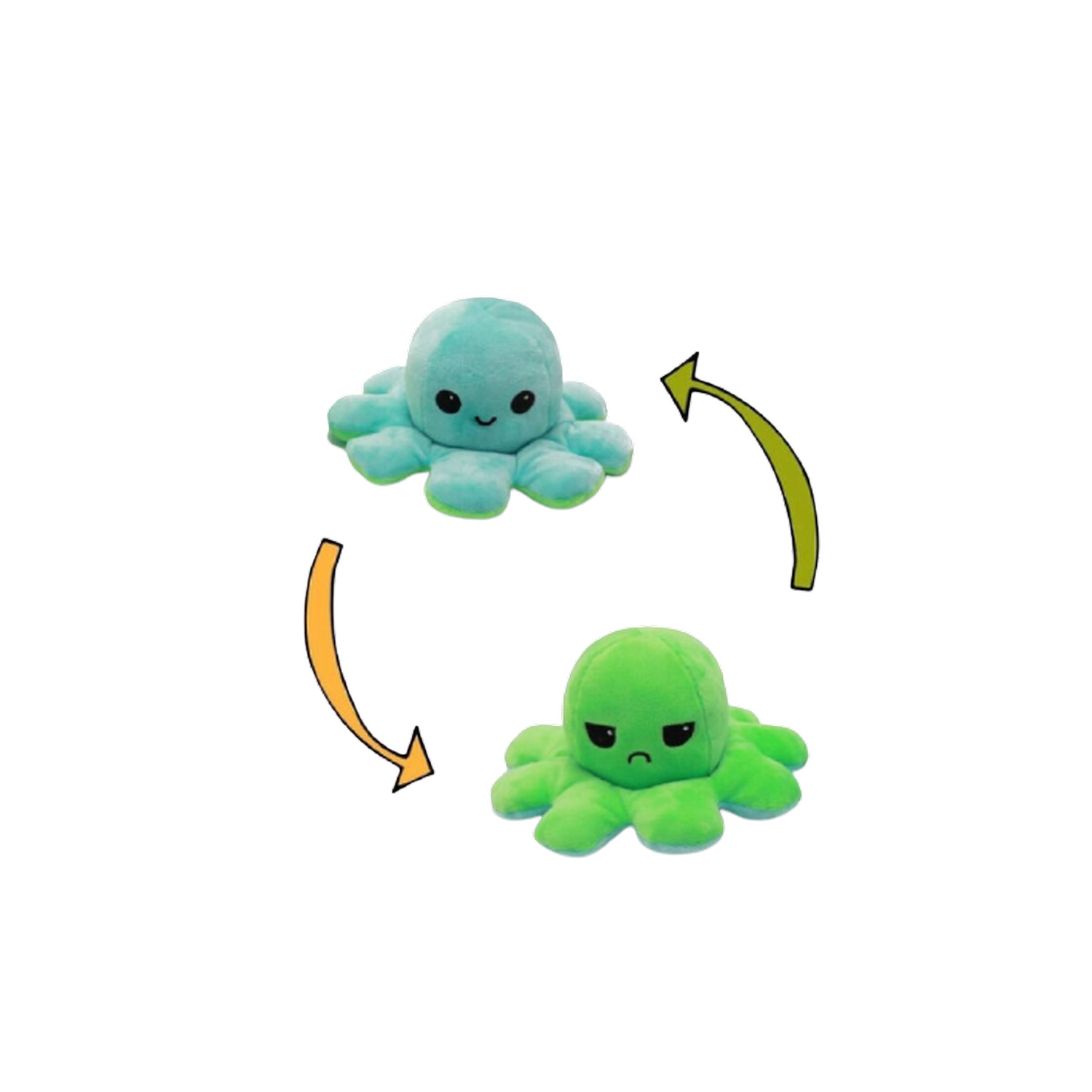 Игрушка мягкая Uniglodis вывернушка осьминожка зеленый/голубой - фото 3