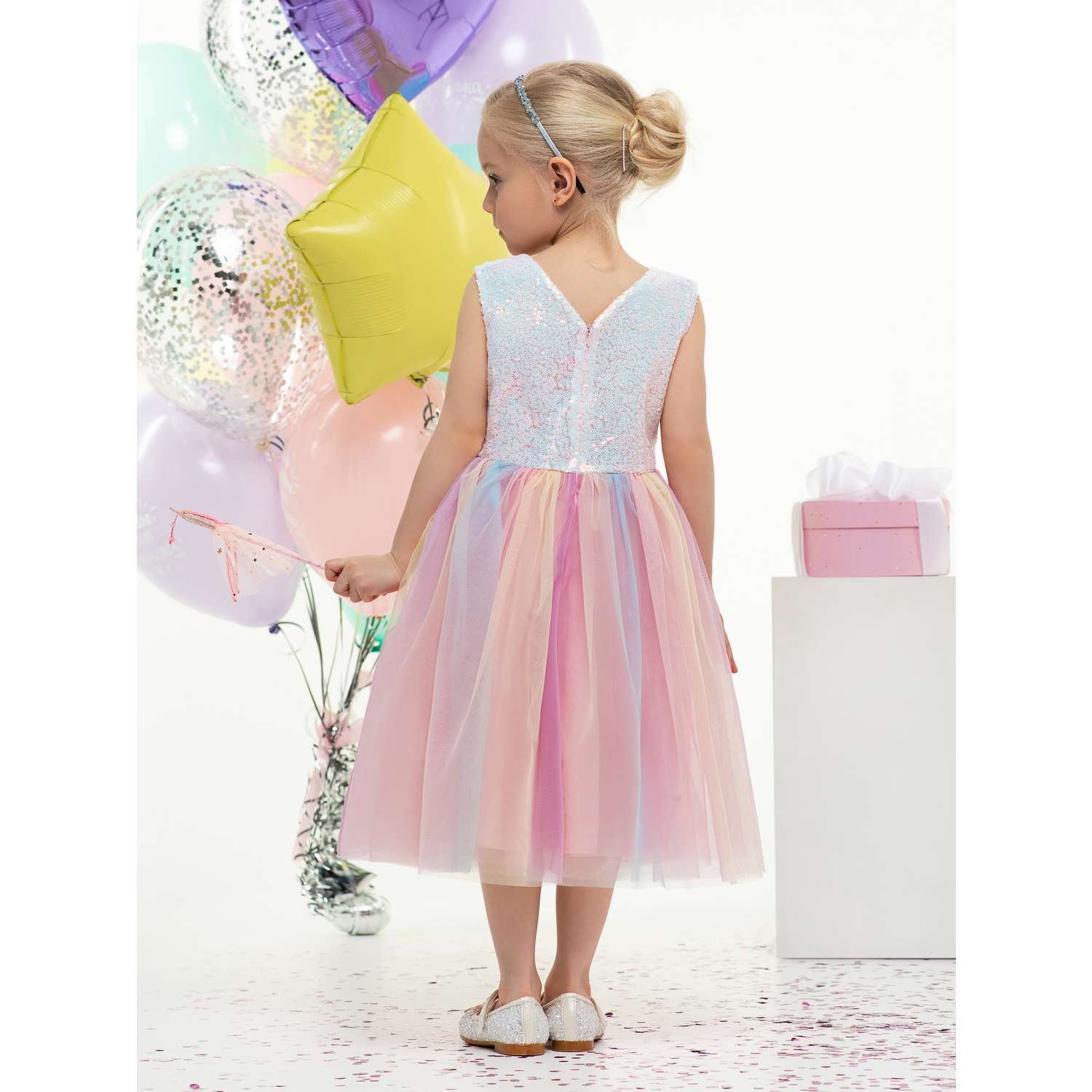 Платье LisaWeta D368 розовый - фото 8