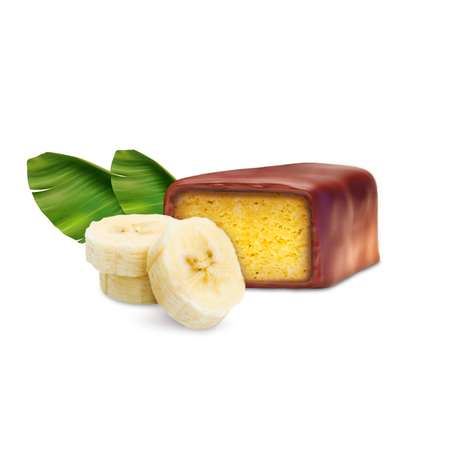 Батончик в шоколаде Мок-Мок банановое суфле в глазури 18 шт по 30 г