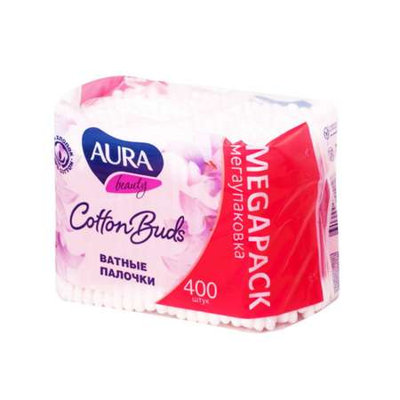 Ватные палочки AURA Beauty пакет 400 шт