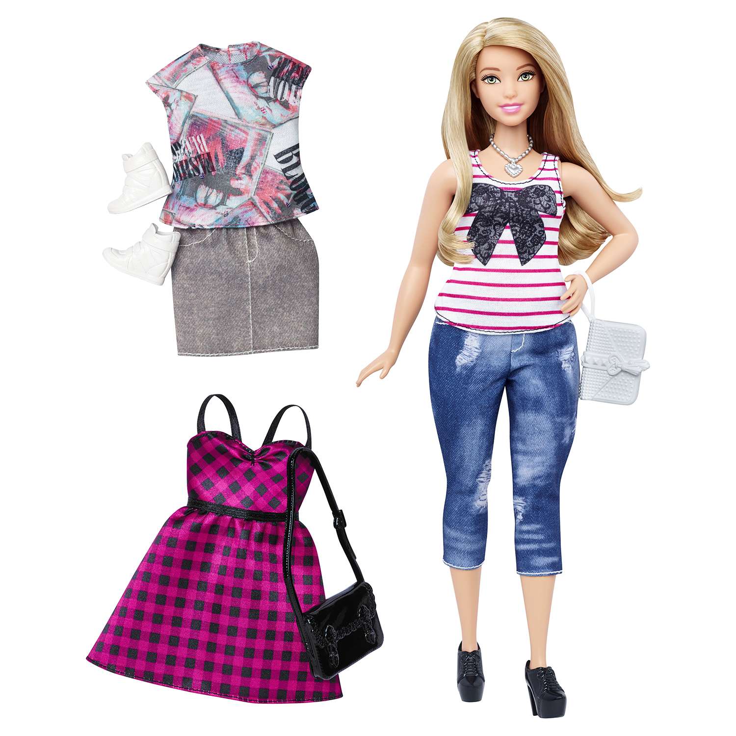 Кукла Barbie в джинсах и майке DTF00 DTD96 - фото 1