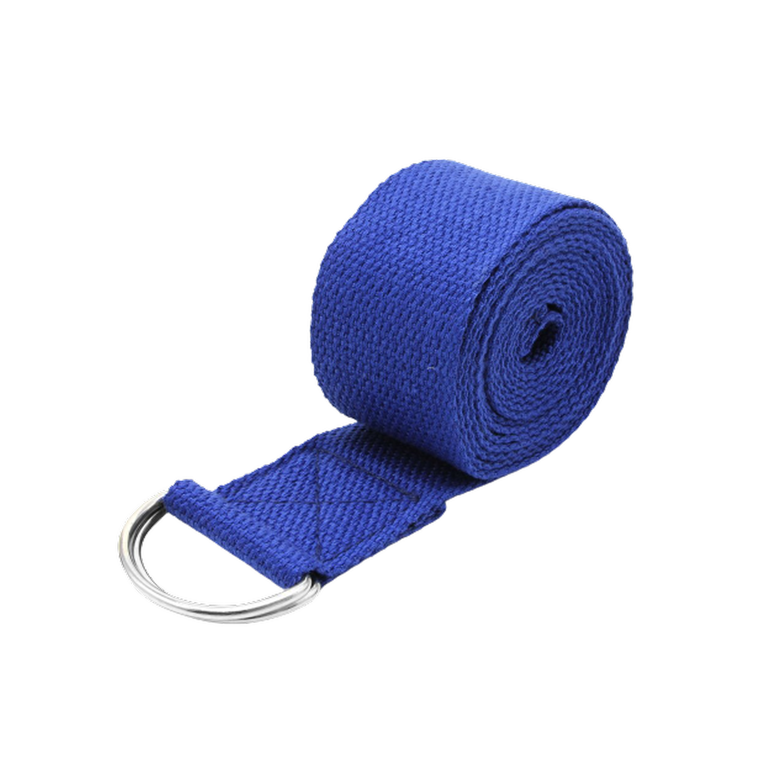 Тренировочный ремень Beroma хлопковый для йоги и растяжки 180х3.8 см синий - фото 1