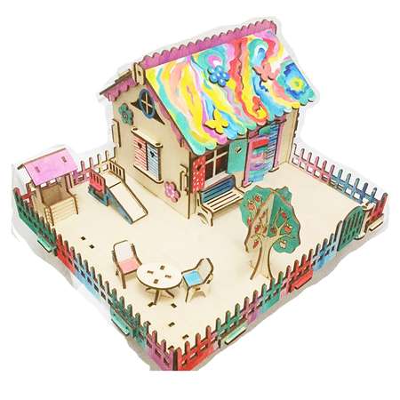Кукольный домик Большой Слон Фантазия с мебелью + краски в комплекте