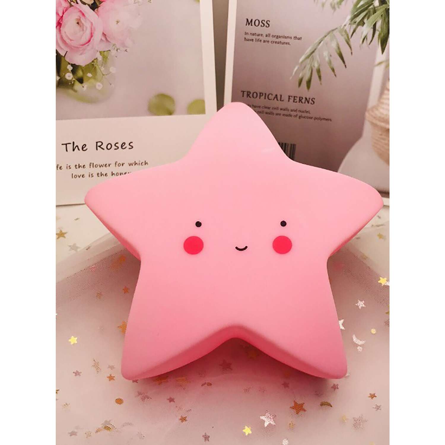 Лампа настольная светодиодная LATS ночник детский звезда розовая - фото 9