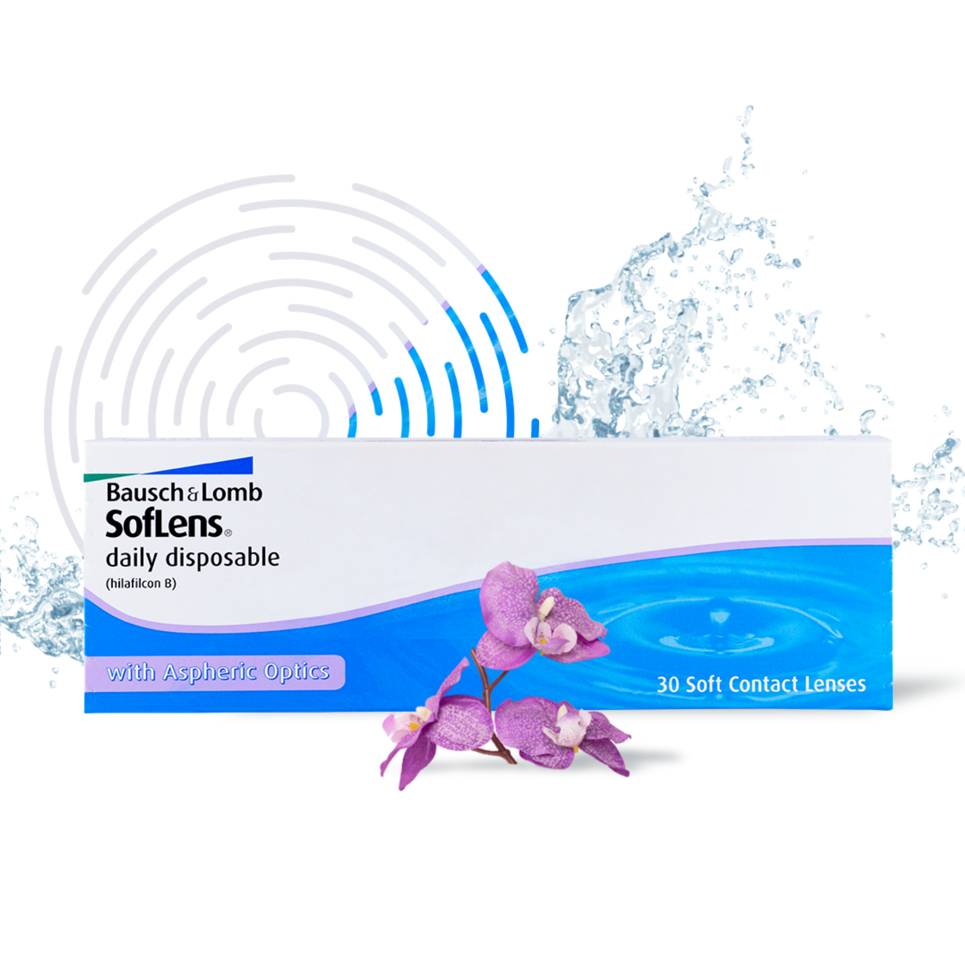 Контактные линзы Bausch+Lomb SOFLENS Daily Disposable 30 pk R 8.6 D-1.00 - фото 1