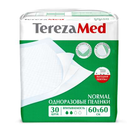 Пеленки TerezaMed впитывающие Normal 60x60 4 х 30 шт /120 шт