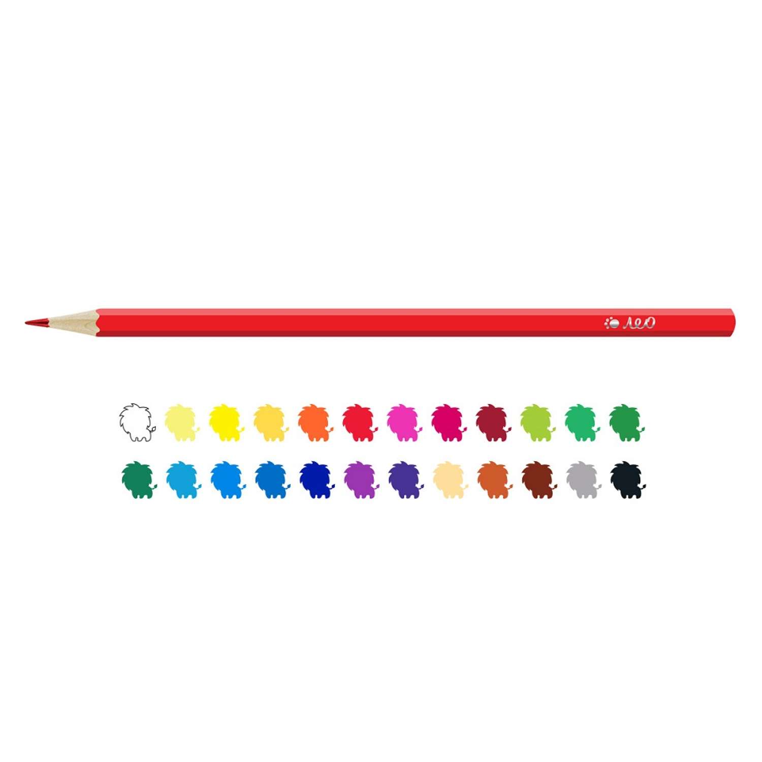 Цветные карандаши Лео «Ярко» LBSCP-24 заточенный 24 цв. . - фото 2