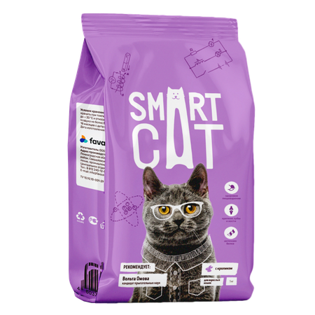 Корм для кошек Smart Cat 5кг с кроликом