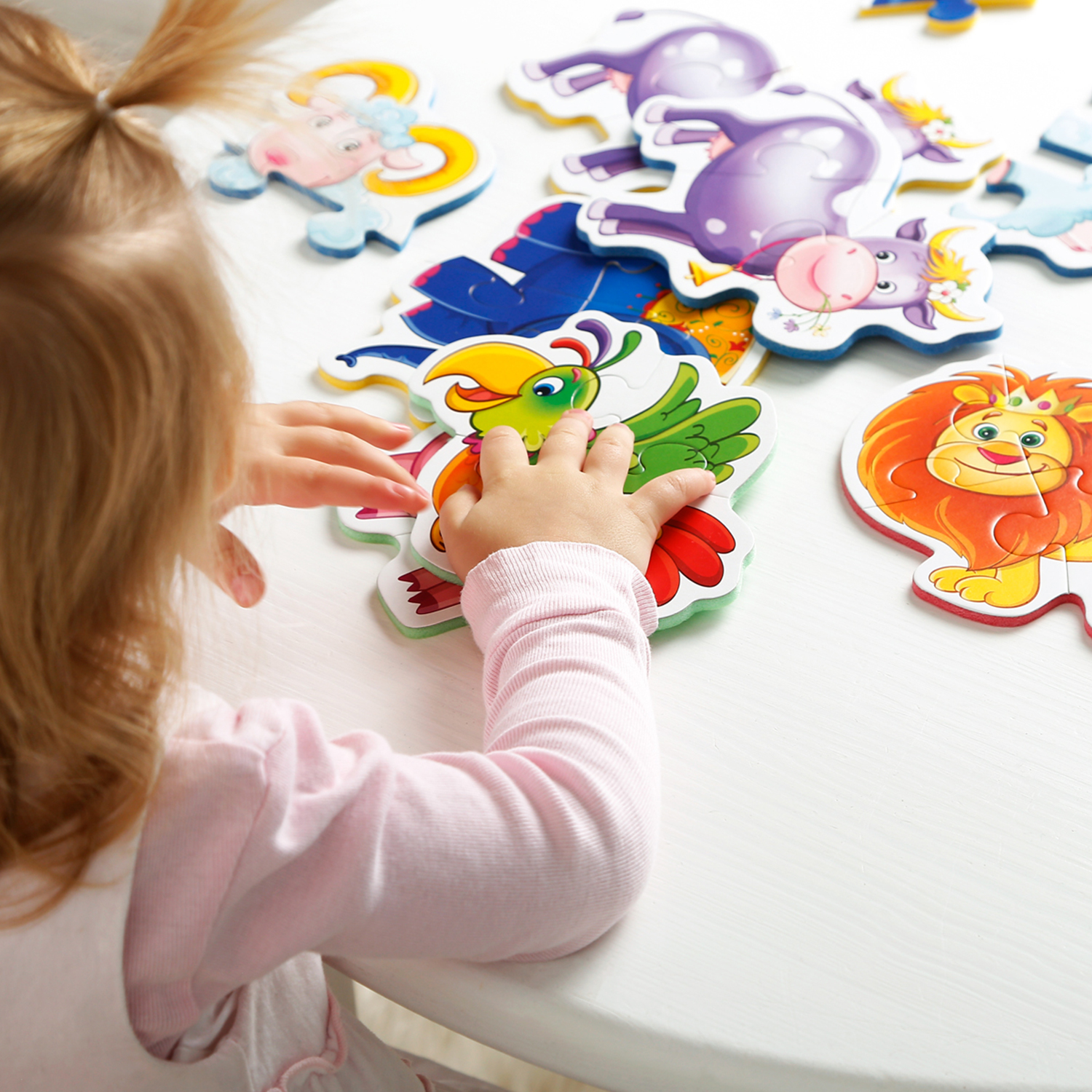 Пазл Vladi Toys мягкие Baby puzzle Зоопарк 4 картинки 18 элементов - фото 2